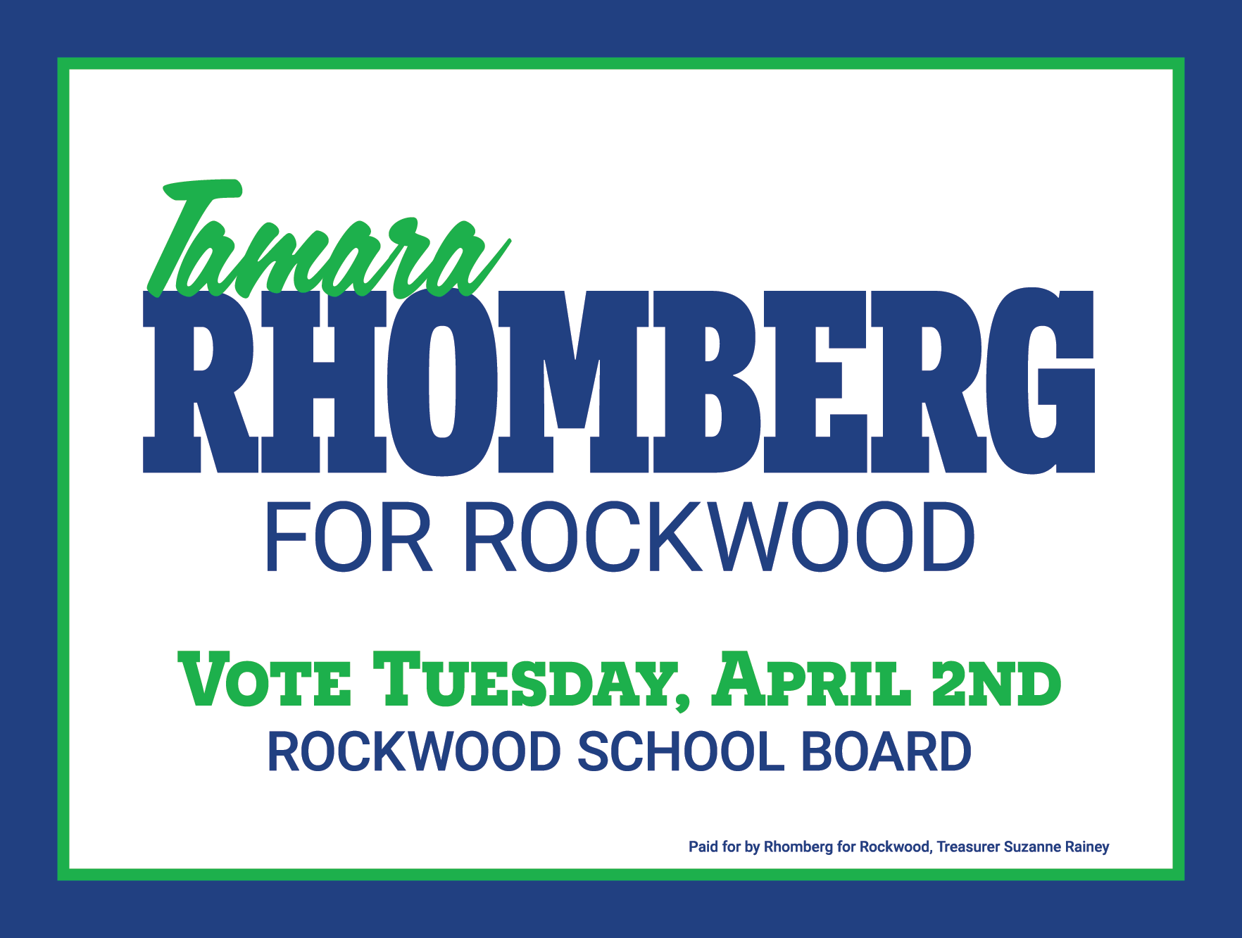 Tamara Rhomberg for Rockwood School Board